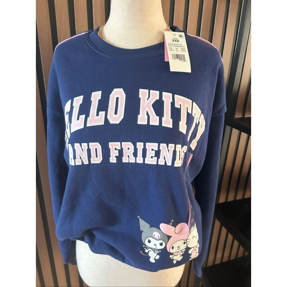 Hello Kitty and Friends by Sanrio Blue sweatshirt Graphic Print size xxs NWT - Picture 1 of 6